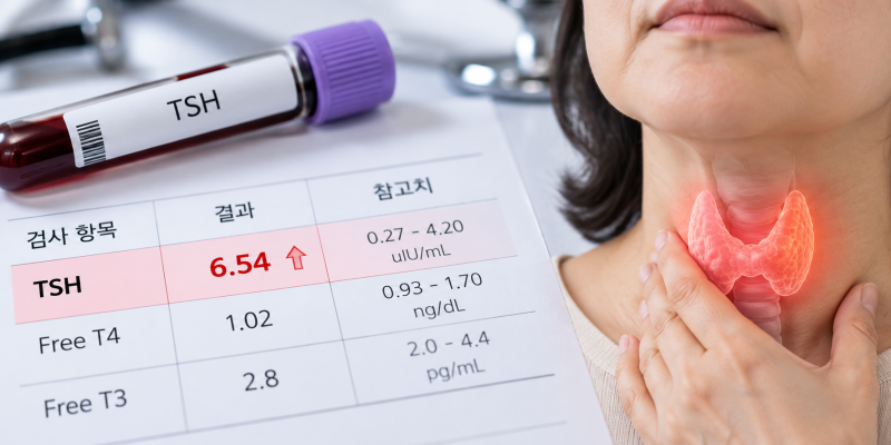 갑상선 TSH 수치 높으면, 갑상선기능저하증일까 (+정상범위와 Free T4 차이 정리)