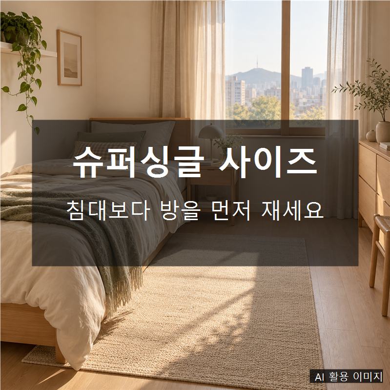 슈퍼싱글 사이즈, 침대보다 방을 먼저 재야 하는 이유