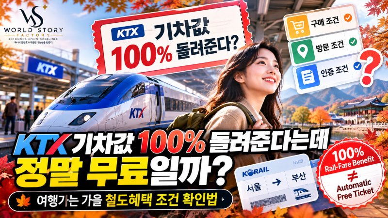 KTX 기차값 100% 돌려준다는데 정말 무료일까?｜여행가는 가을 철도혜택 조건 확인법