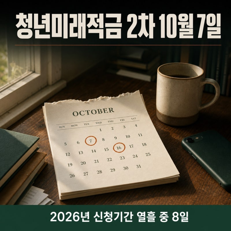 1차 때 놓쳤다면 이번이 마지막일 수 있습니다, 청년미래적금 2차 신청기간 10월 7일