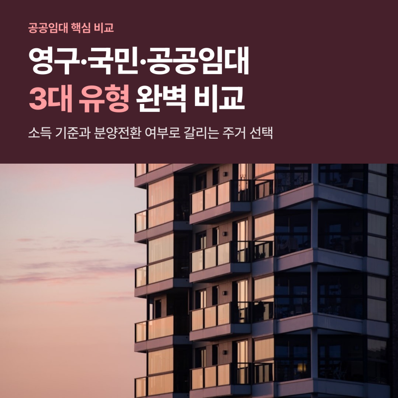 공공임대 국민임대 영구임대 차이 비교, 소득 70%와 분양전환 핵심 3가지