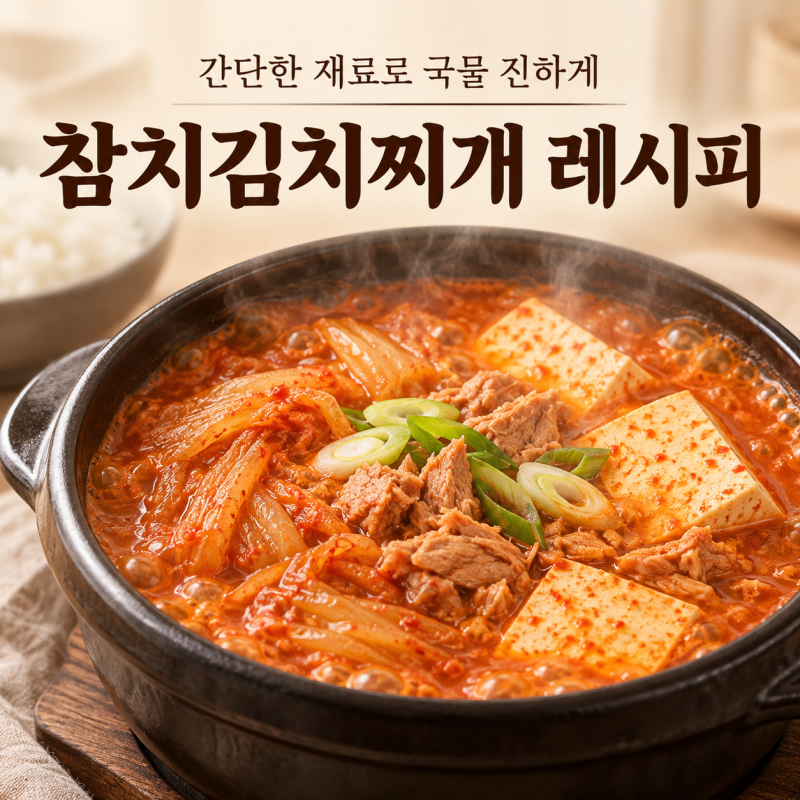 참치김치찌개 레시피, 간단한 재료로 국물 진하게 끓이는 법