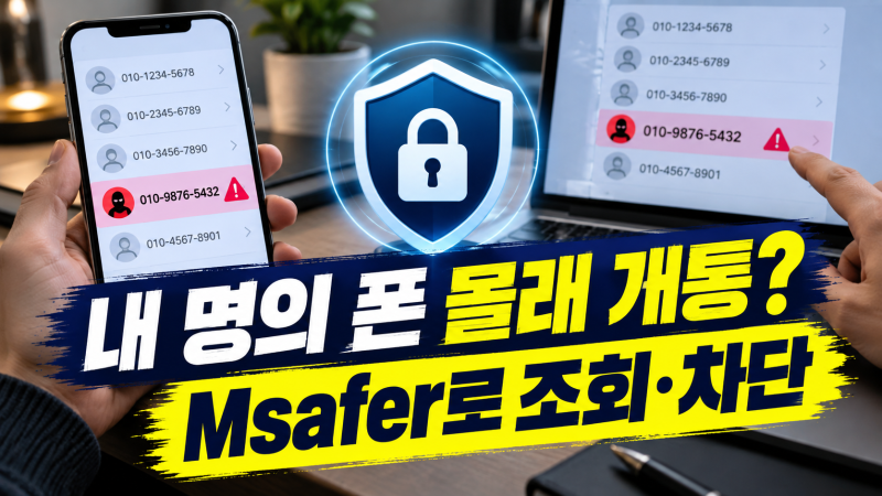 내 명의 휴대폰이 몰래 개통됐는지 Msafer에서 확인하고 가입 차단하는 법