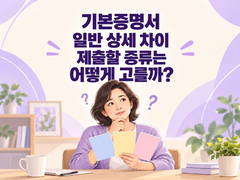 기본증명서 일반 상세 차이｜제출할 종류는 어떻게 고를까?