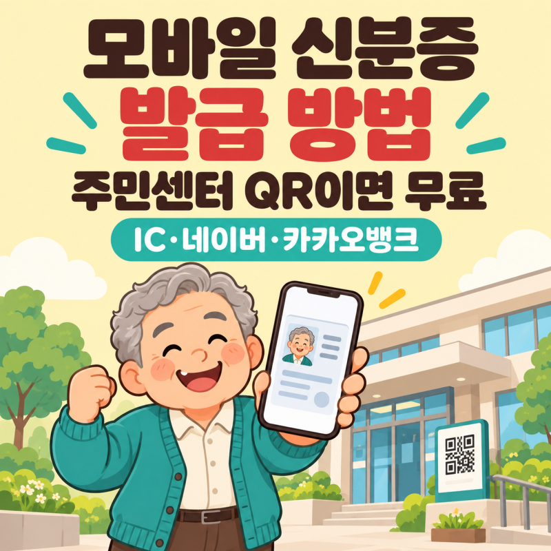 모바일 신분증 발급 방법｜주민센터 QR·IC 주민등록증, 네이버·카카오뱅크 앱도 돼요