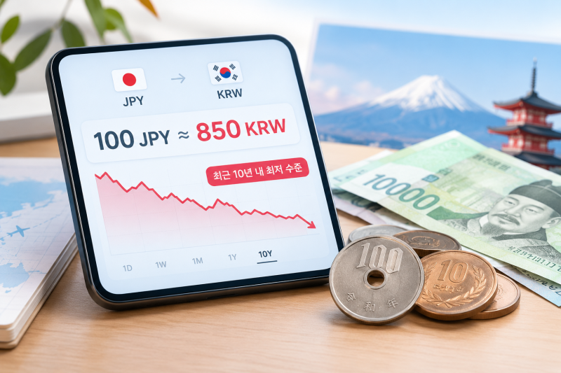 엔화 환율 10년 내 최저점 경신! 지금 환전해도 될까? 2026년 10월 엔화 전망