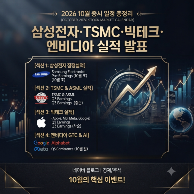 2026년 10월 증시 일정 총정리-삼성전자 잠정실적부터 TSMC·ASML·빅테크 실적, 엔비디아 GTC까지