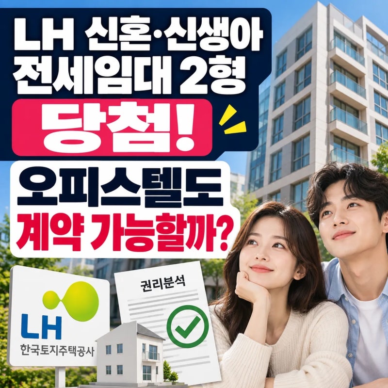 LH 신혼신생아 전세임대 2형 오피스텔도 계약 가능할까?｜권리분석 승인 기준