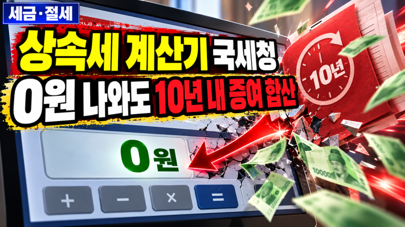 상속세 계산기 국세청 — 0원 나와도 10년 내 증여 합산