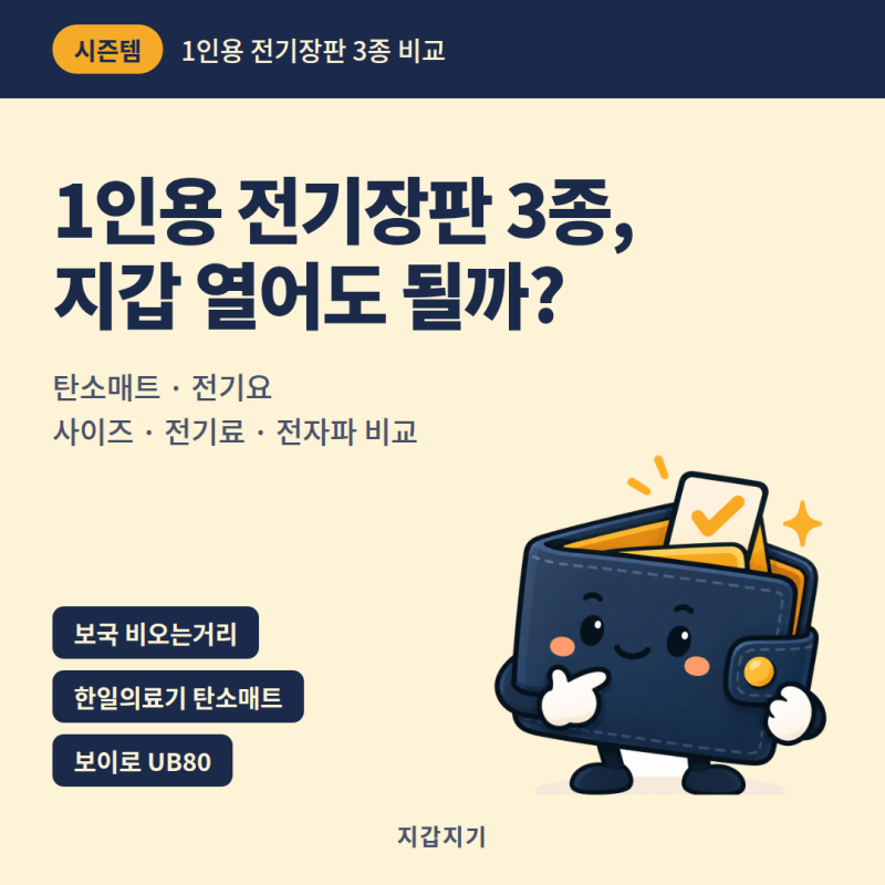 1인용 전기장판 6만 원대 vs 10만 원대, 지갑 열어도 될까? ｜ 보국·한일의료기 탄소매트·보이....