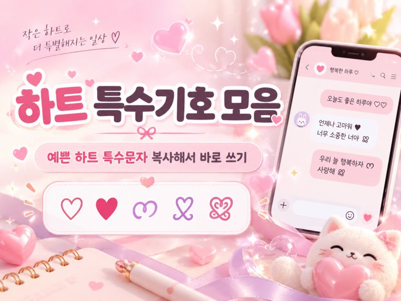 요즘 다시뜨는 하트 특수기호 모음 ♡ 예쁜 하트 특수문자 복사해서 바로 쓰기