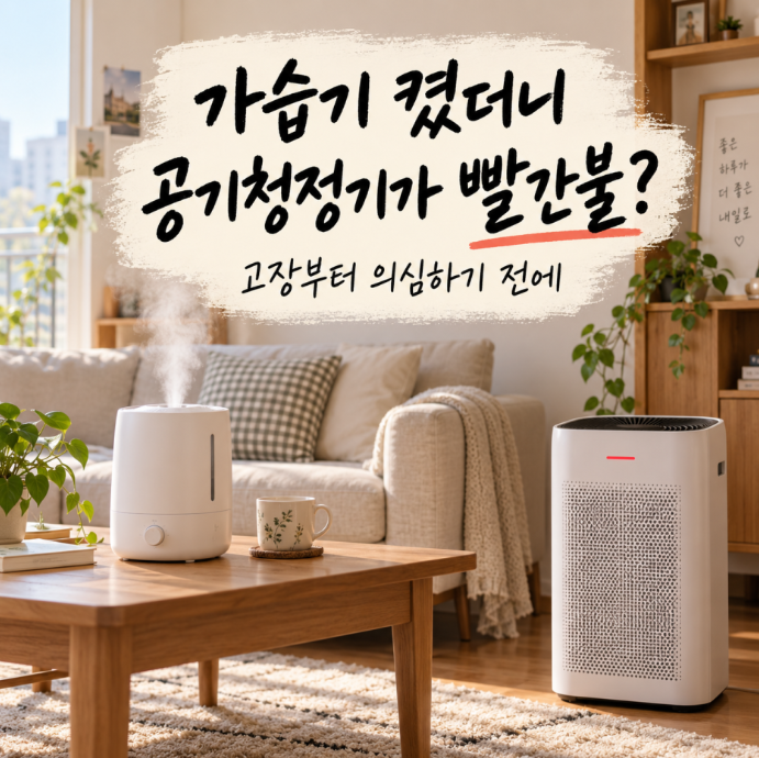가습기 켜면 공기청정기 빨간불, 미세먼지 수치가 올라갈 때 확인할 순서