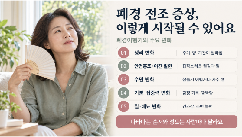 폐경 전조 증상 어떻게 알까? 40대 생리 변화와 꼭 확인할 신호