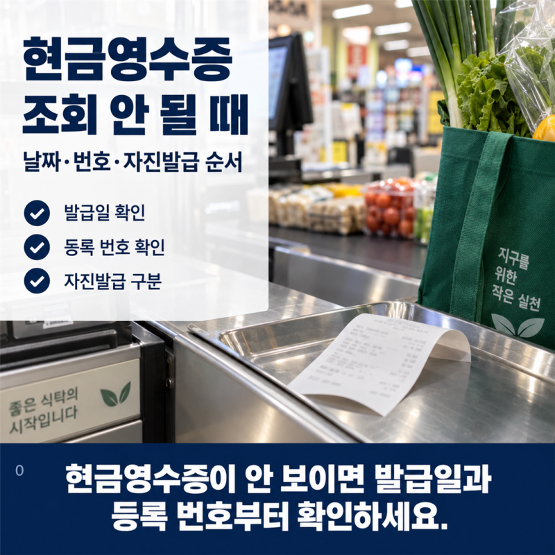 현금영수증 조회 안 될 때, 휴대전화번호 등록과 자진발급 확인 순서