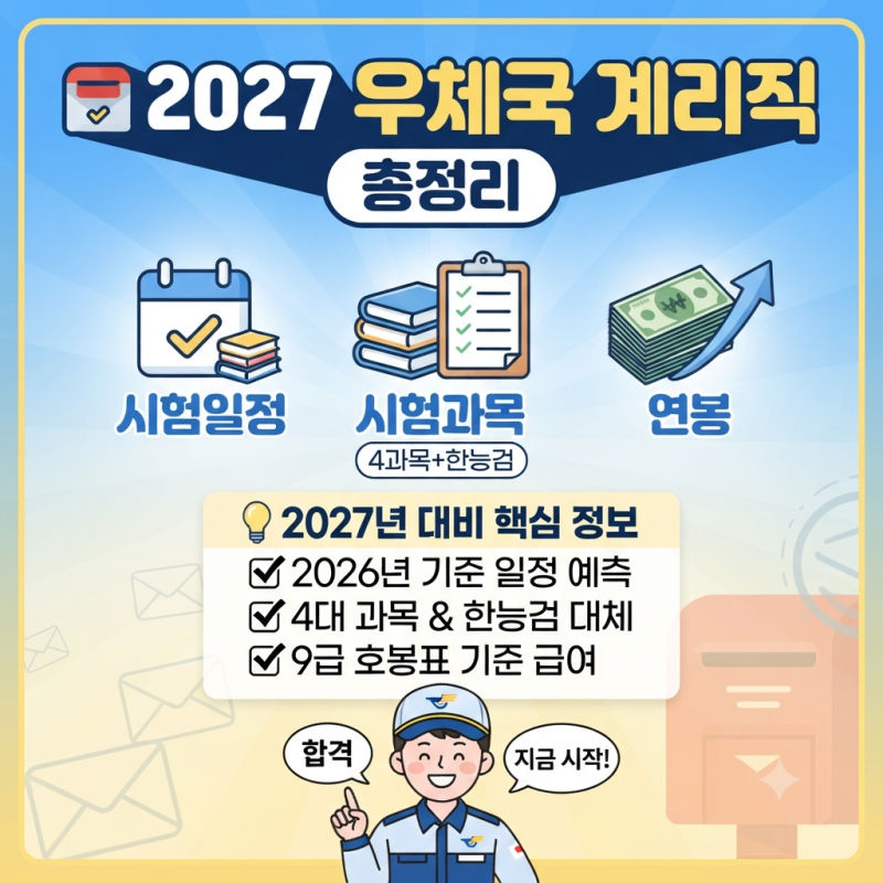 2027 우체국 계리직 총정리 (일정·과목·연봉)