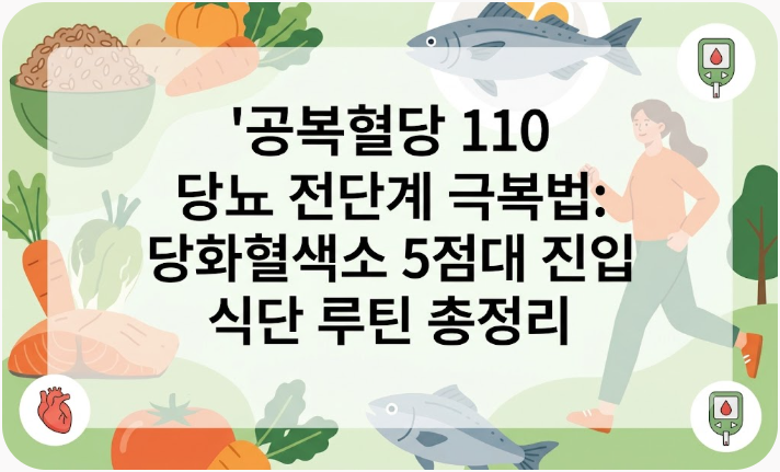 공복혈당 110 당뇨 전단계 극복법: 당화혈색소 5점대 진입 식단 루틴 총정리