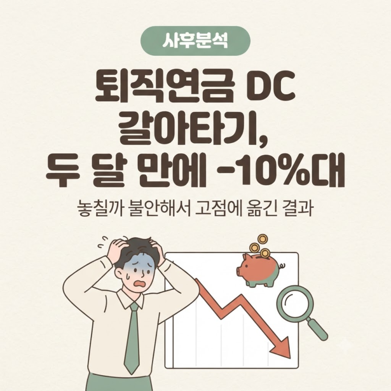 퇴직연금 DC로 갈아탄 뒤 10%대 손실, 상승장 놓칠까 불안해서 한 선택의 결과