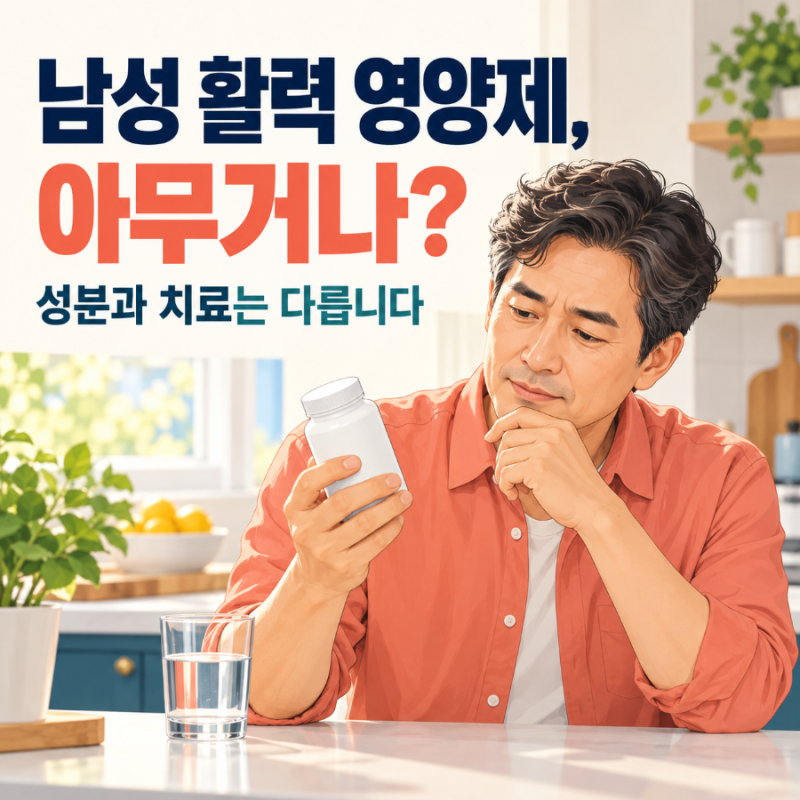 남자 갱년기 영양제｜활력 제품부터 사지 마세요, 성분과 치료는 다릅니다