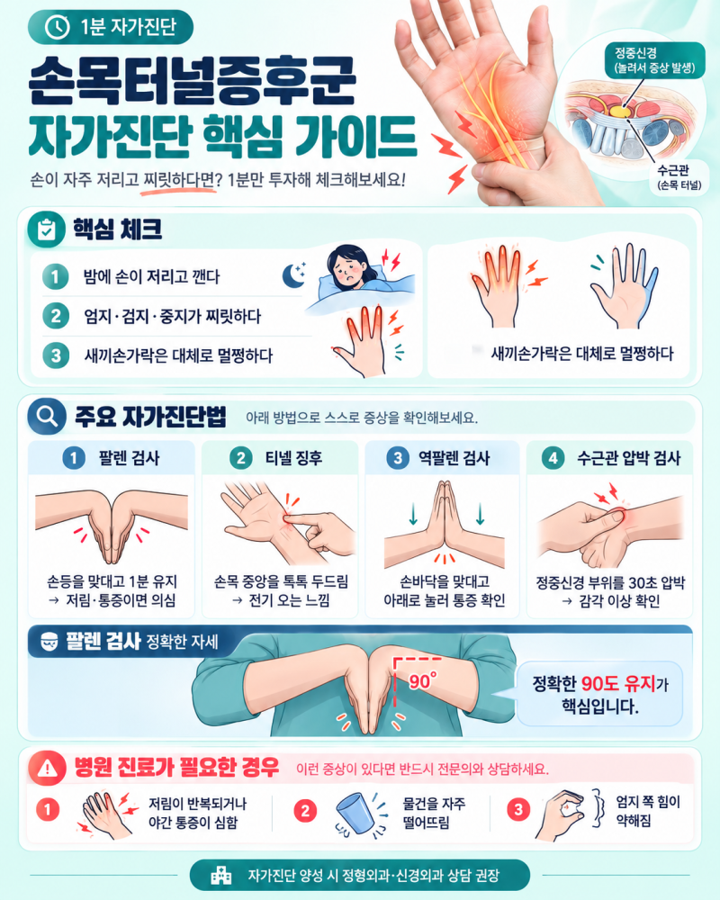 손목터널증후군 방치하면 수술까지? 2026 최신 보존 요법 총정리