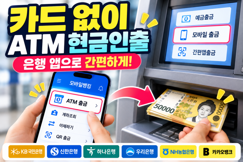 카드 없이 ATM 현금인출 가능할까? 휴대폰으로 돈 찾는 방법과 출금 한도