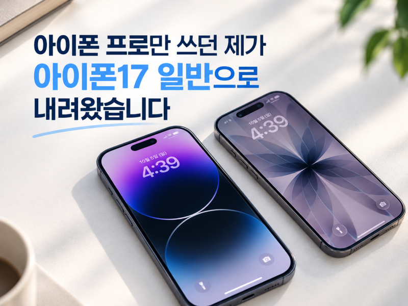 아이폰 프로만 쓰던 제가 아이폰17 일반으로 내려왔습니다