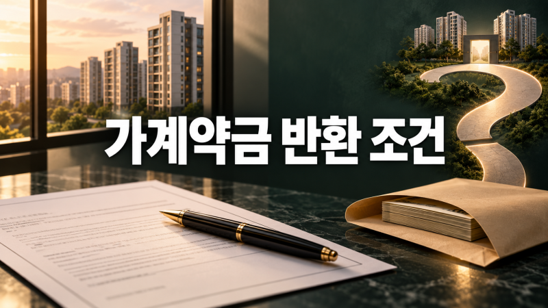 부동산 가계약금 돌려받을 수 있을까? 계약 성립과 반환 조건