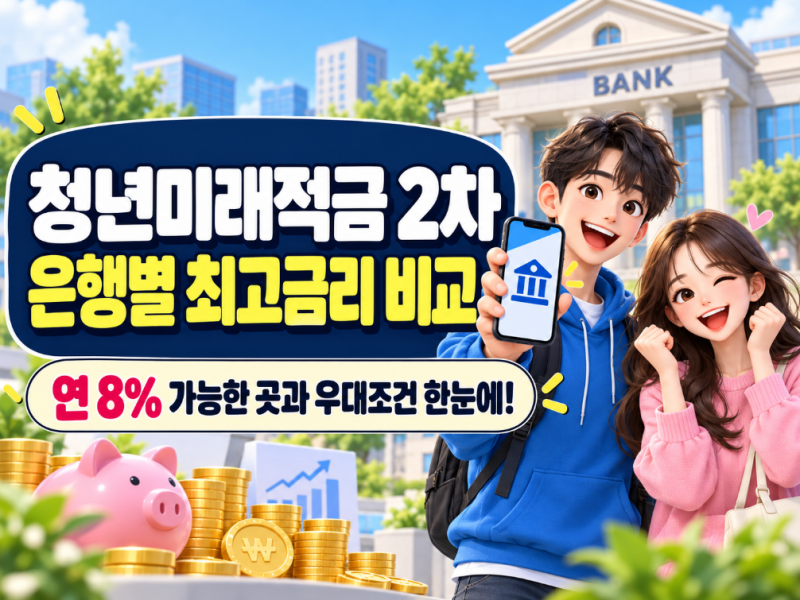청년미래적금 2차 은행별 최고금리 비교｜연 8% 가능한 곳과 우대조건 정리