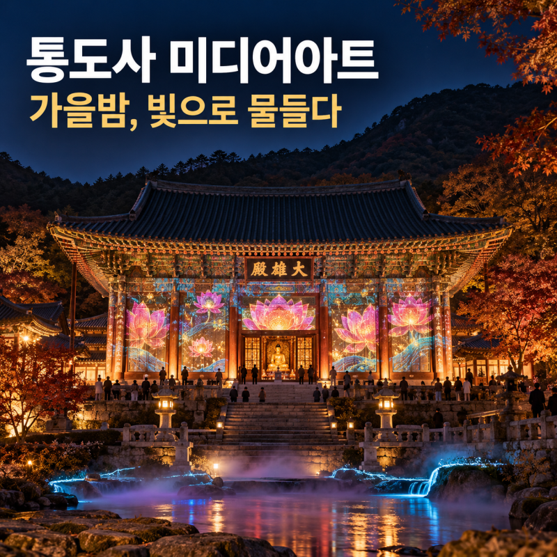 통도사 미디어아트 "가을밤, 빛으로 물들다"｜시간 주차 꿀팁 입장료 키링 애견동반 총정리
