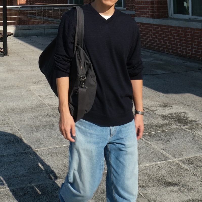 무신사 스탠다드 메리노 울 파인게이지 남자 브이넥 니트 후기