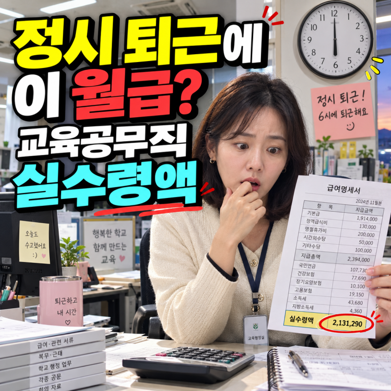 정시 퇴근에 이 월급? 교육공무직 실수령액