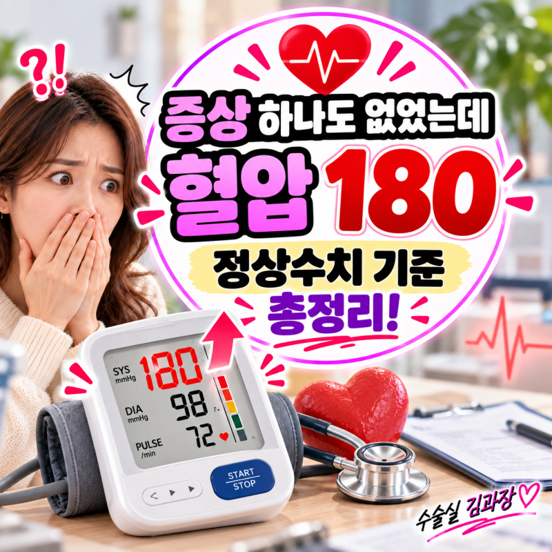 증상 하나도 없었는데 혈압 180, 정상수치 기준 총정리!