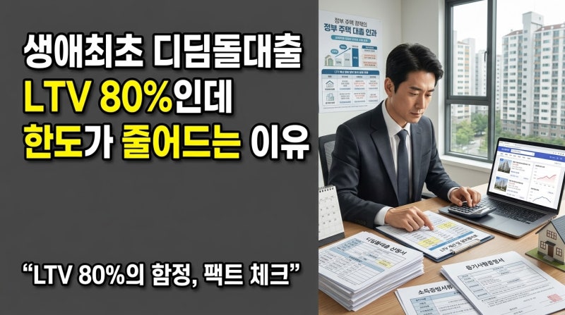 생애 최초 디딤돌대출 LTV 80%인데 한도가 줄어드는 이유