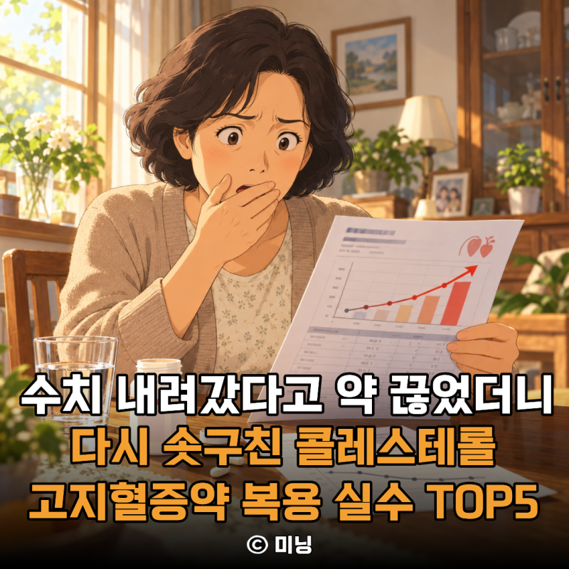 “수치 내려갔다고 약 마음대로 끊었더니 수치 솟구침..” 절대 하지 말라는 고지혈증약 복....
