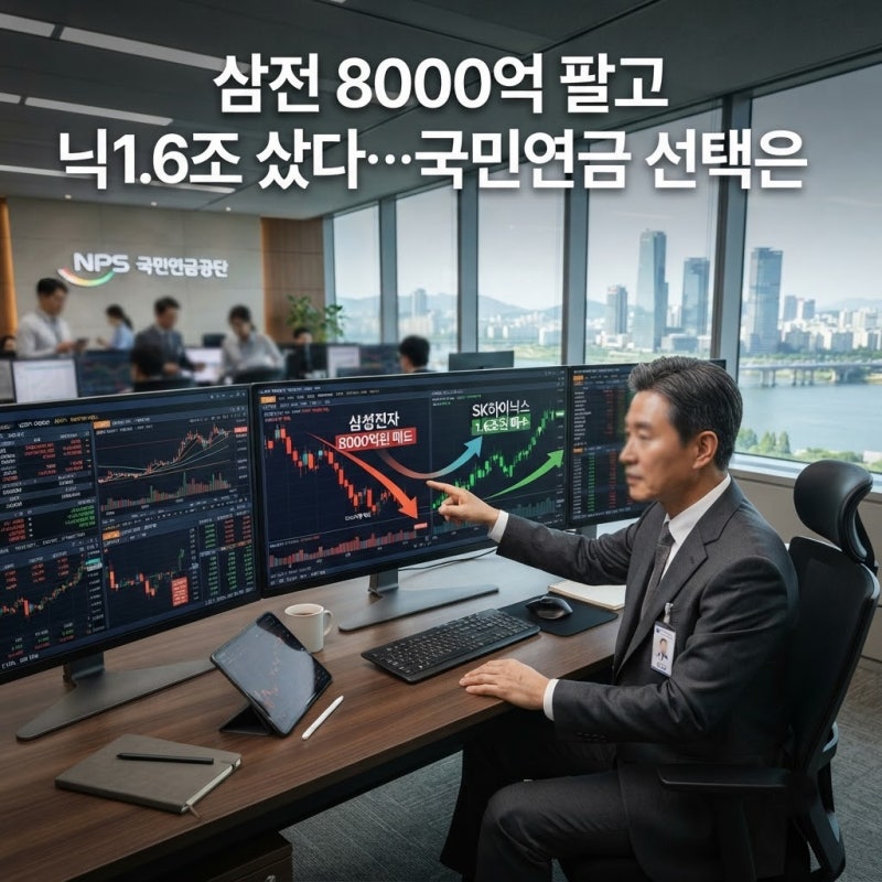 국민연금, 삼성전자 8000억 팔고 SK하이닉스 1.6조 산 이유