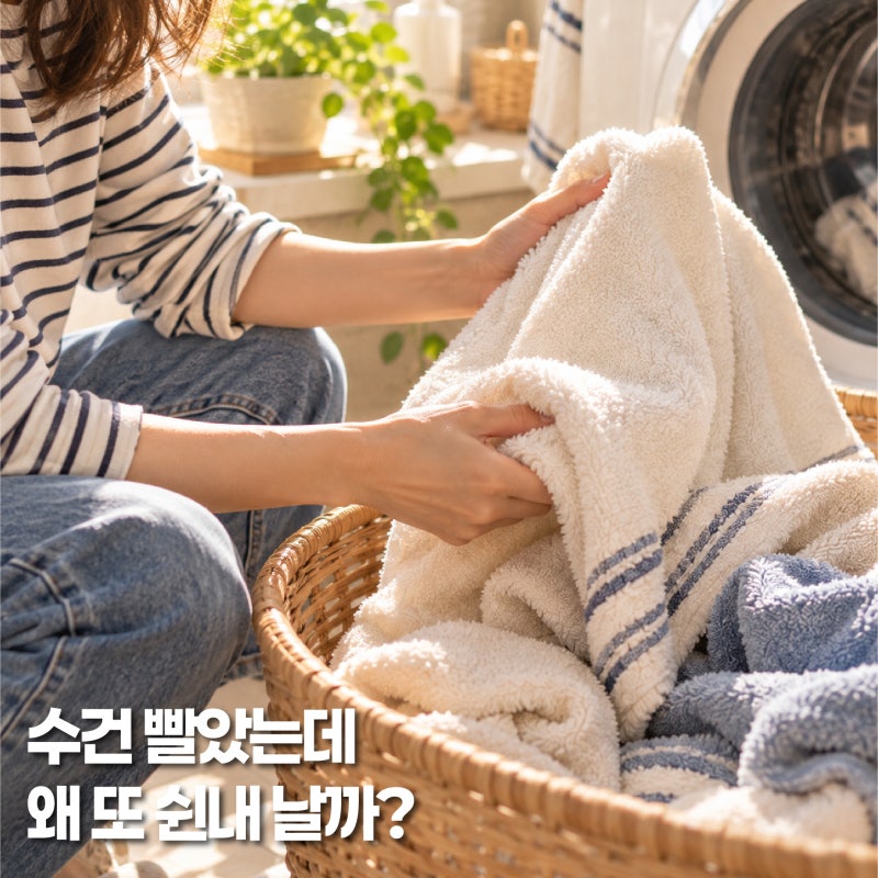 수건 냄새 제거, 빨아도 쉰내 난다면? 세탁할 때 이것부터 바꿔보세요