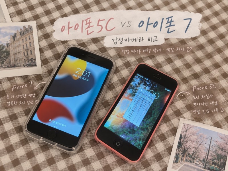 아이폰 5C vs 아이폰 7 감성카메라 비교｜인물사진·OOTD 색감 직접 찍어본 후기