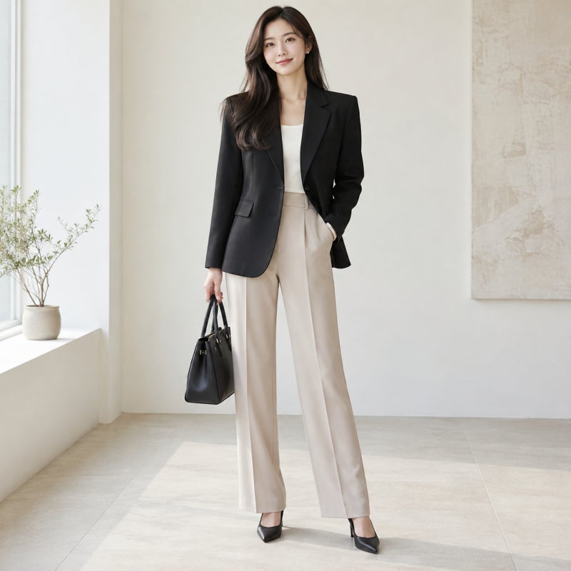 앞모습을 결정하는 디테일! 싱글(블레이저 블레이져), 노카라, 체크자켓