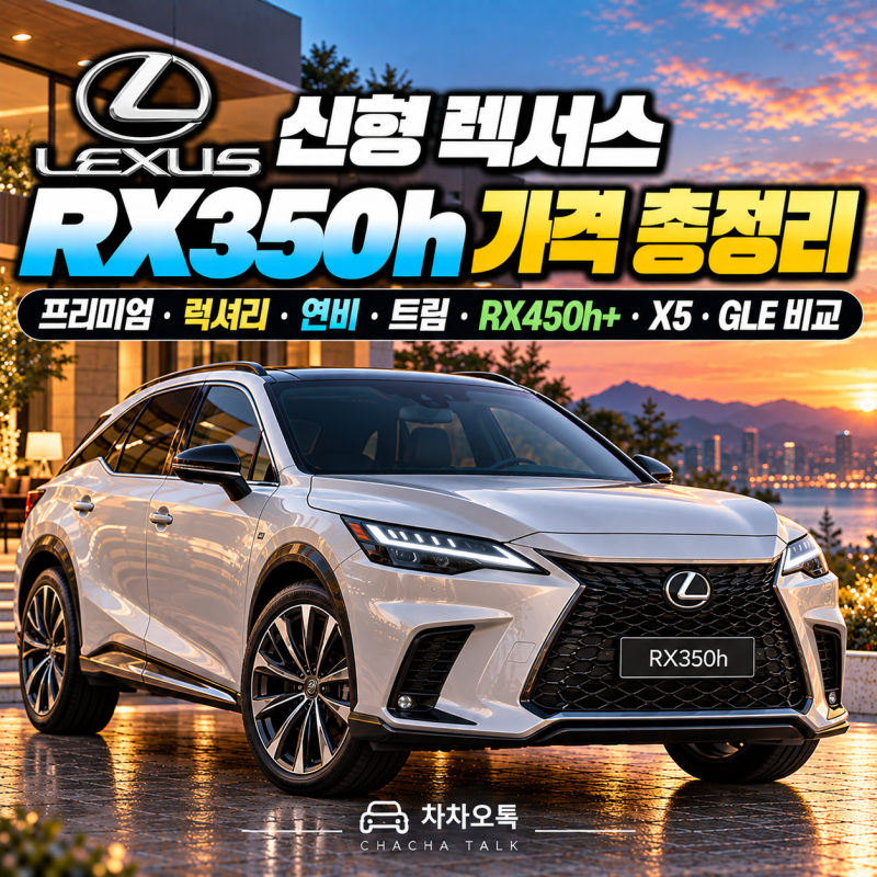 렉서스 RX350h 가격 총정리｜2026 프리미엄·럭셔리 가격·연비·RX450h+·BMW X5·벤츠 GLE 비교