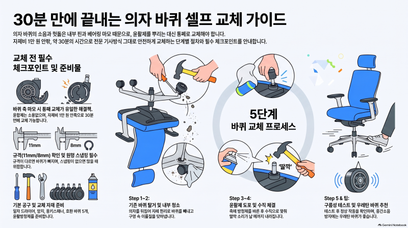 의자 바퀴 교체 방법