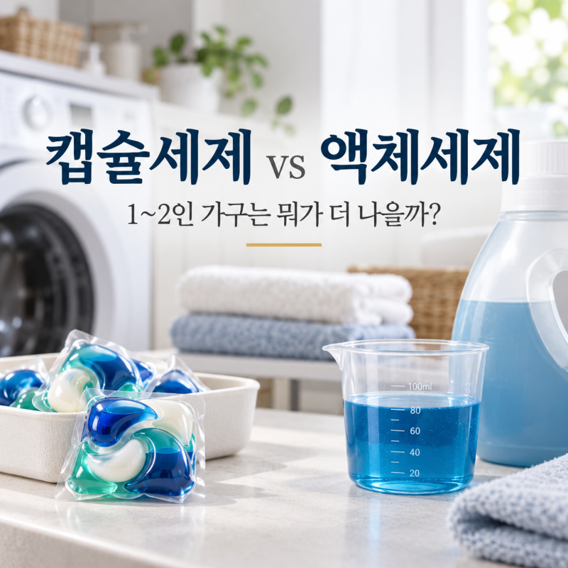 캡슐세제 vs 액체세제 차이, 1~2인 가구는 뭐가 더 나을까?