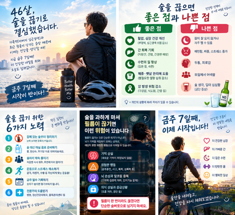 금주 8일째｜46살에 술을 끊으려는 이유…? 술이 건강에 미치는 영향