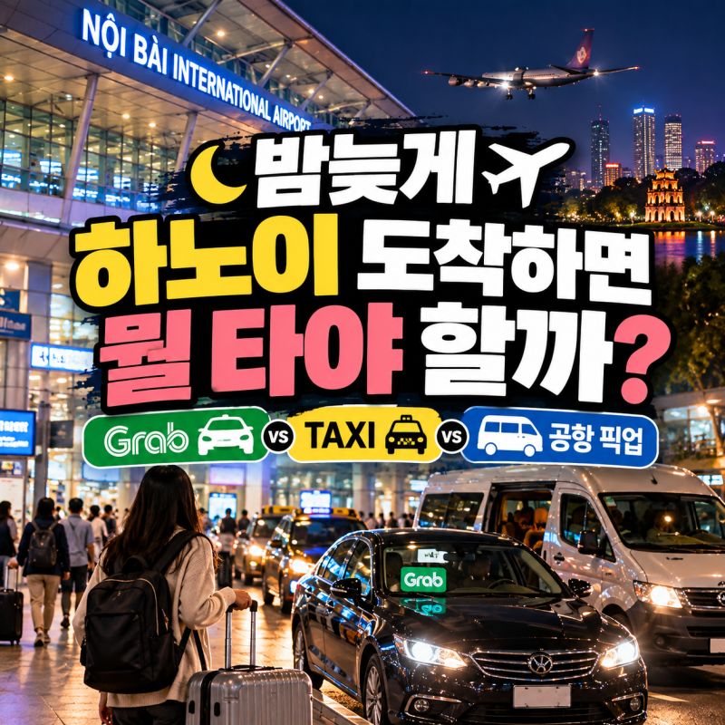 하노이 공항 밤늦게 도착하면 뭘 타야 할까? 그랩·택시·픽업·86번 버스 비교