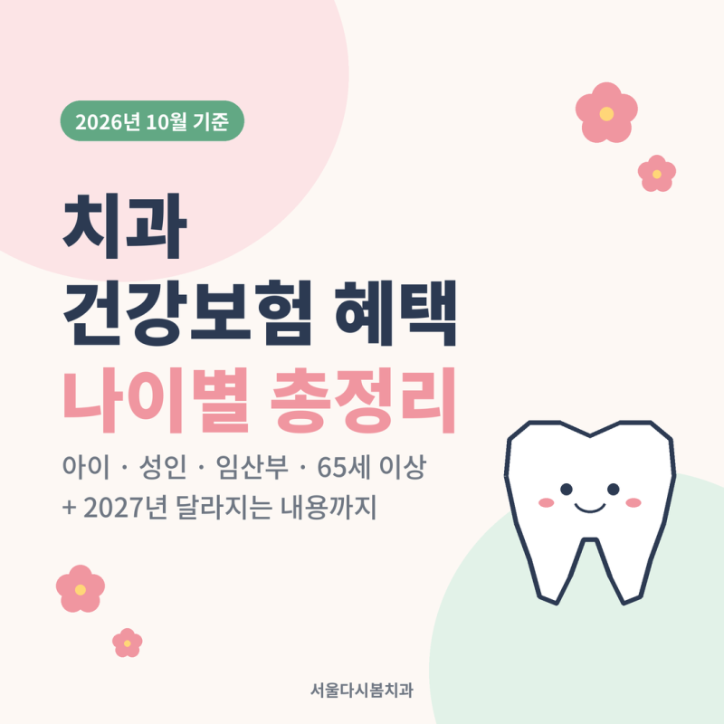 치과 건강보험 혜택 총정리, 나이별로 받는 6가지
