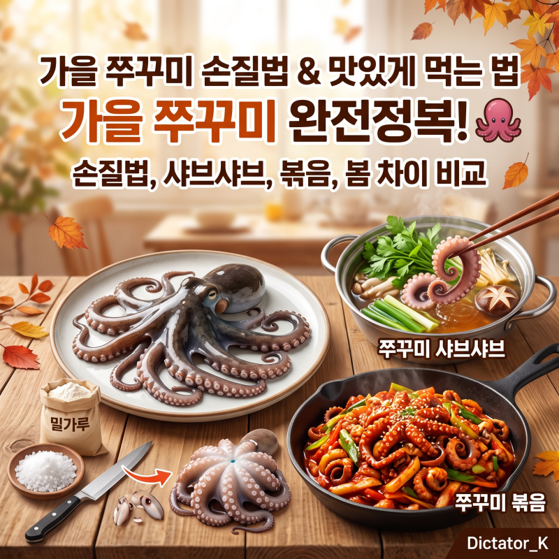가을 쭈꾸미 손질법과 샤브샤브·볶음 맛있게 먹는 법, 봄 쭈꾸미와 차이 비교 가이드