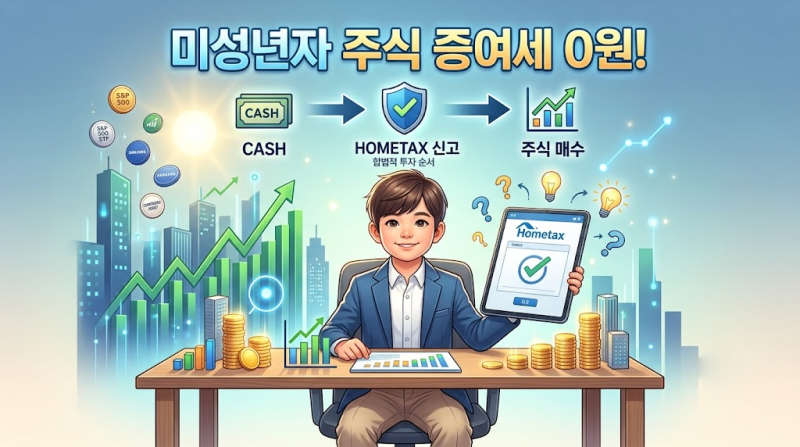 주식부터 샀다면 당장 멈추세요! 미성년자 주식 증여세 0원 만드는 합법적 매수 순서 (홈택스....