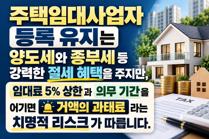 [13편]주택임대사업자 등록 유지 시 세제 혜택과 의무 사항 리스크 점검