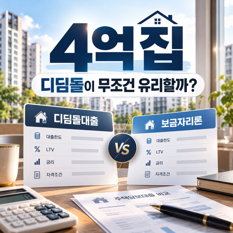 4억 집 생애최초 주담대 디딤돌대출보다 보금자리론이 나을 수도 있는 이유