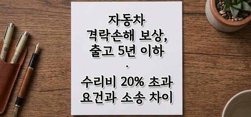 자동차 격락손해 보상 청구 요건 보험사 약관과 소송 차이 총정리
