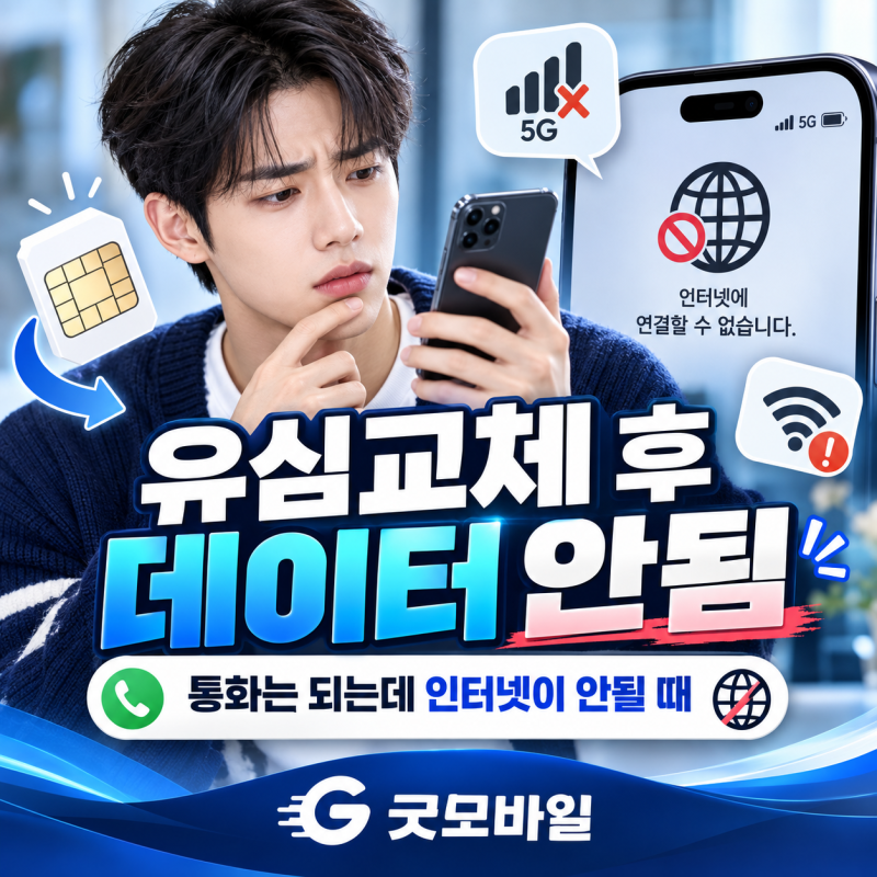 유심교체후데이터안됨 통화는 되는데 인터넷이 안될 때 해결방법