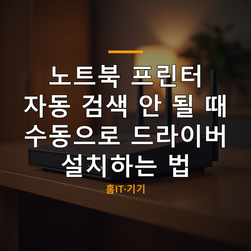 노트북 프린터 자동 검색 안 될 때 수동으로 드라이버 설치하는 법